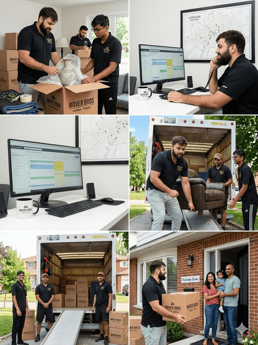 Mover Bros team member reviewing inventory checklist in the truck
